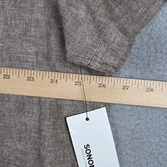 Sonoma Camp Shirt Mens Size 2XL Light Brown Lightweight Linen Cotton Blend NWT - Picture 8 of 11